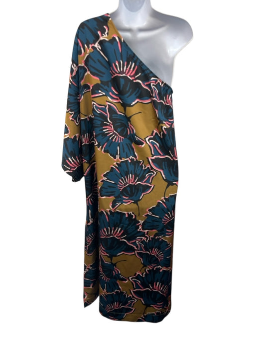 CROSBY by Mollie Burch Size S Olive Green, Teal & Multi Polyester Side Zip Dress Olive Green, Teal & Multi / S