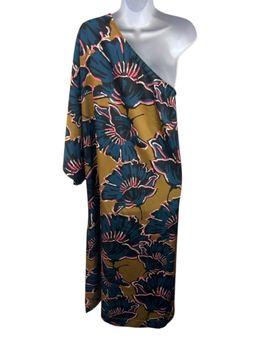 CROSBY by Mollie Burch Size S Olive Green, Teal & Multi Polyester Side Zip Dress Olive Green, Teal & Multi / S