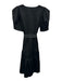 CROSBY by Mollie Burch Size S Black & White Cotton Blend Short Puff Sleeve Dress Black & White / S