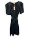 CROSBY by Mollie Burch Size S Black & White Cotton Blend Short Puff Sleeve Dress Black & White / S