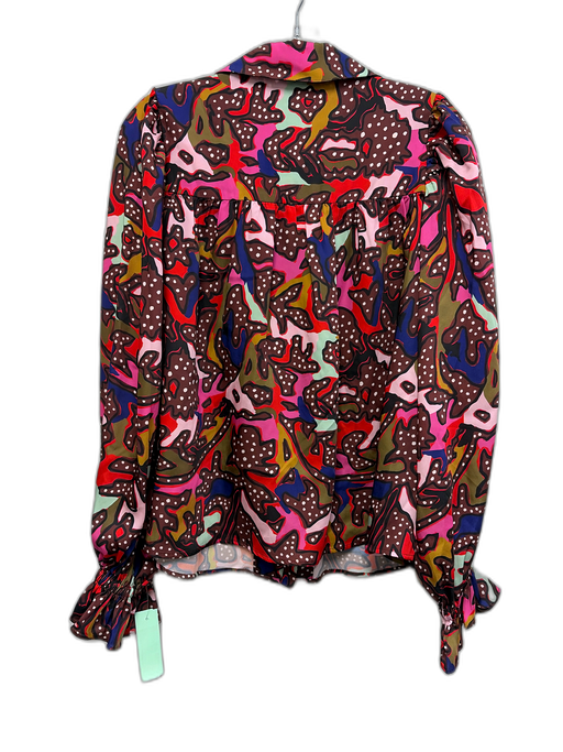 CROSBY by Mollie Burch Size S brown, pink & multi Polyester Abstract Print Top brown, pink & multi / S