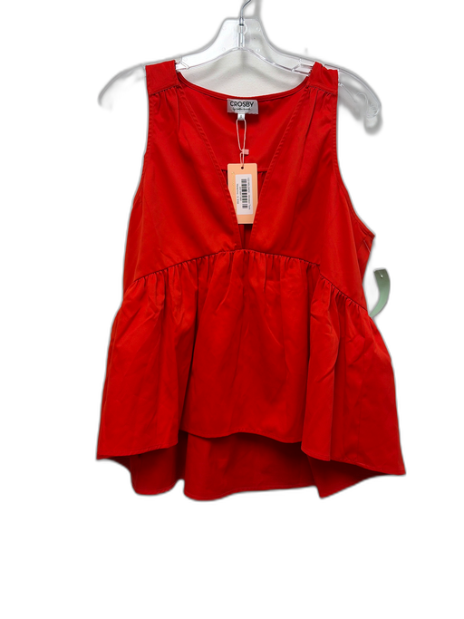 CROSBY by Mollie Burch Size S Red Polyester Sleeveless V Neck Gathered Top Red / S