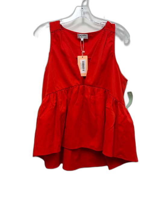 CROSBY by Mollie Burch Size S Red Polyester Sleeveless V Neck Gathered Top Red / S