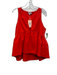 CROSBY by Mollie Burch Size S Red Polyester Sleeveless V Neck Gathered Top Red / S