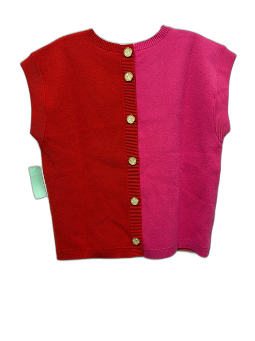 CROSBY by Mollie Burch Size S Pink & Red Acrylic Blend Knit Color Block Vest Top Pink & Red / S