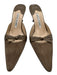 Manolo Blahnik Shoe Size 38.5 Taupe Gray Leather Upper Suede Knot Detail Pumps Taupe Gray / 38.5