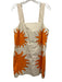 Crosby Size S White & Orange Cotton Sleeve Cut Outs stars Shoulder Buckles Dress White & Orange / S
