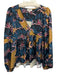 Crosby Size S Blue & Multi Polyester Long Sleeve All Over Print Split Neck Dress Blue & Multi / S