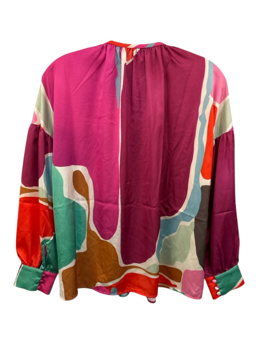 Crosby Size S Purple, Pink, Multi Polyester Long Sleeve All Over Print Dress Purple, Pink, Multi / S