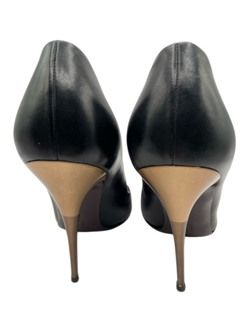 Salvatore Ferragamo Shoe Size 9 Black & Gold Leather Pointed Almond Toe Pumps Black & Gold / 9