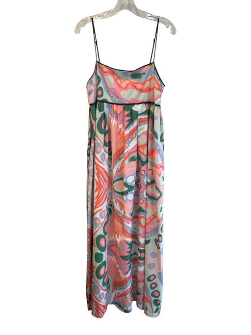 English Factory Size L Multi Polyester & Spandex Empire Waist Print Maxi Dress Multi / L