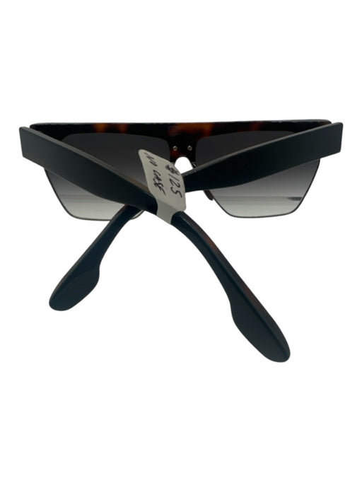 Victoria Beckham Black & Brown Acetate & Metal Semi-Rimless Rectangle Sunglasses Black & Brown