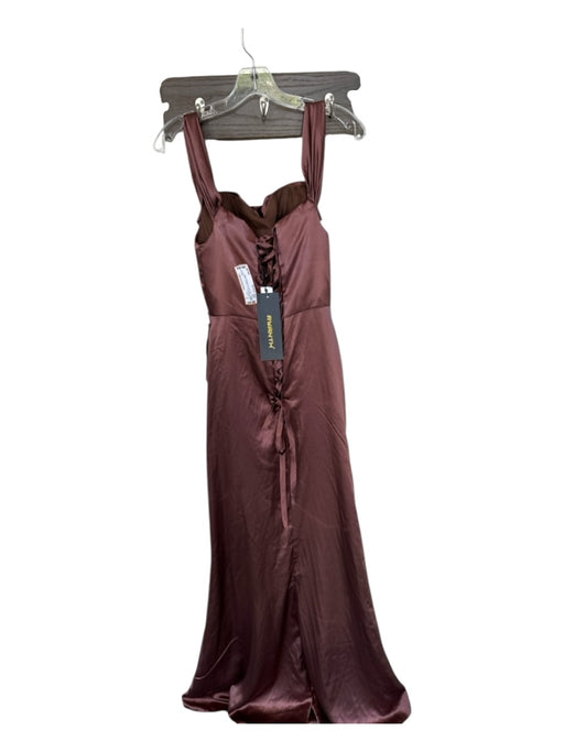 Size Est XS Brown Polyester Corset Top Off Shoulder Lace Up Back Gown Brown / Est XS