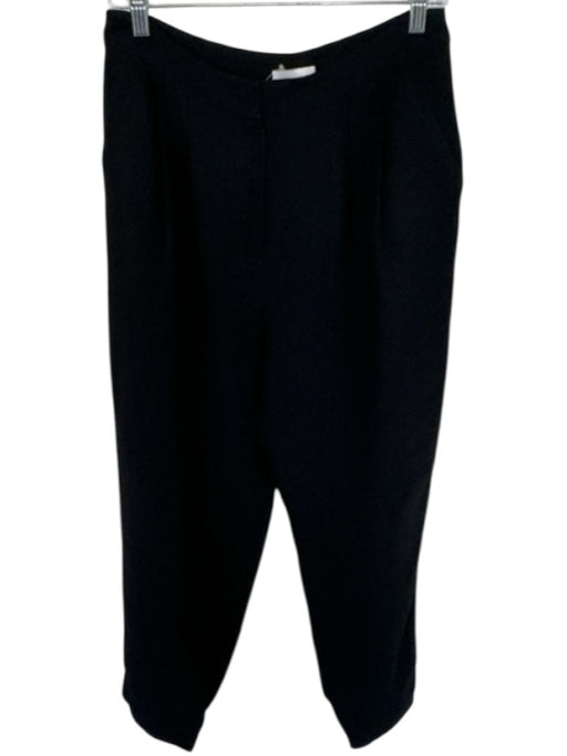Cinq a Sept Size 8 Black Triacetate High Waist Pleated Trouser Pants Black / 8