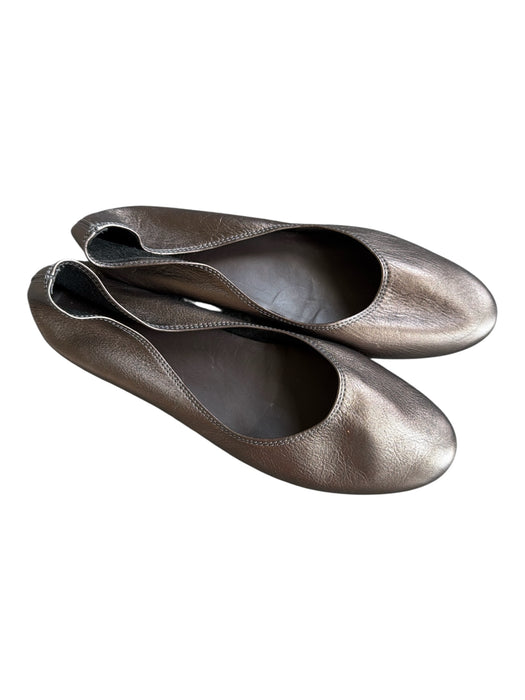 Charleston Shoe Co. Shoe Size 9 Pewter Leather Almond Toe Flats Pewter / 9