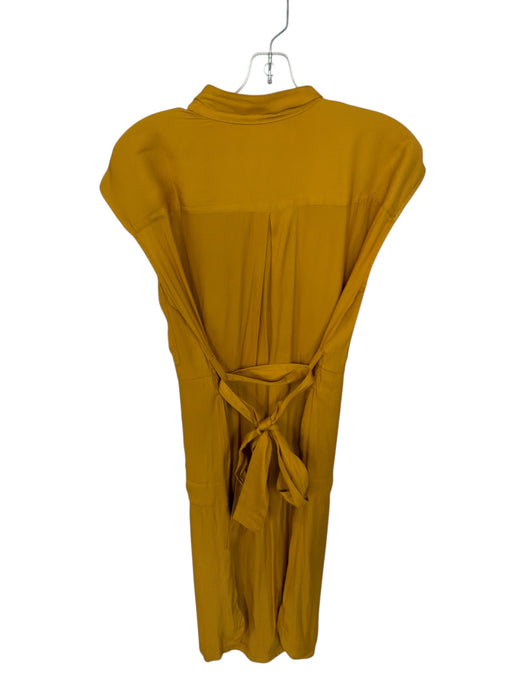 Banana Republic Size M Marigold Polyester Cap Sleeve Button Down Belted Dress Marigold / M
