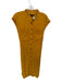 Banana Republic Size M Marigold Polyester Cap Sleeve Button Down Belted Dress Marigold / M