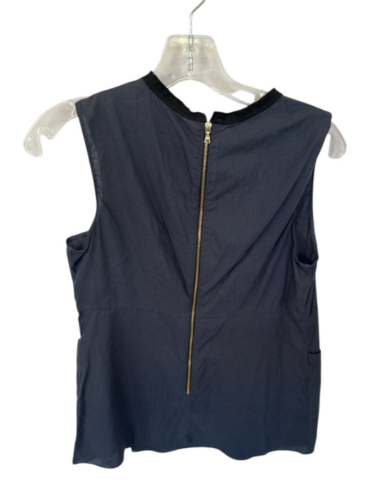 Marni Size 42/10 Charcoal Cotton Pocket Detail Sleeveless Crew Neck Top Charcoal / 42/10