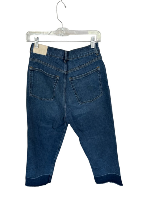 Everlane Size 30 Dark Wash Cotton Denim High Rise Raw Hem Unhemmed Jeans Dark Wash / 30