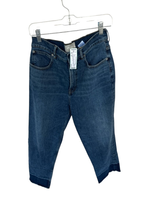 Everlane Size 30 Dark Wash Cotton Denim High Rise Raw Hem Unhemmed Jeans Dark Wash / 30