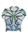 J. McLaughlin Size S Blue & Green Nylon Blend Short Sleeve Buckles Collar Top Blue & Green / S