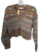 Zara Size S Brown & Multi Polyester Blend Abstract Stripes V Neck Sweater Brown & Multi / S