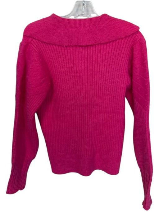 &merci Size M Hot pink Button Flap collar Ribbed Knit Sweater Hot pink / M