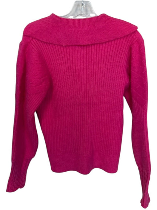 &merci Size M Hot pink Button Flap collar Ribbed Knit Sweater Hot pink / M