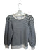 The Great Size 0 Black & White Cotton Stripes Crew Neck Long Sleeve Top Black & White / 0