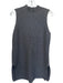 White + Warren Size M Grey Cotton Blend Knit Sleeveless high neck Mini Dress Grey / M