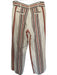 REBECCAMINKOFF Size 10 Cream & Orange Cotton Blend Stripes Back Pockets Pants Cream & Orange / 10