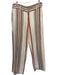 REBECCAMINKOFF Size 10 Cream & Orange Cotton Blend Stripes Back Pockets Pants Cream & Orange / 10
