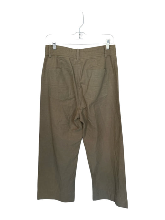 Apiece Apart Size 8 Moss Green Cotton Two Button Belt Loops Wide Leg Pants Moss Green / 8