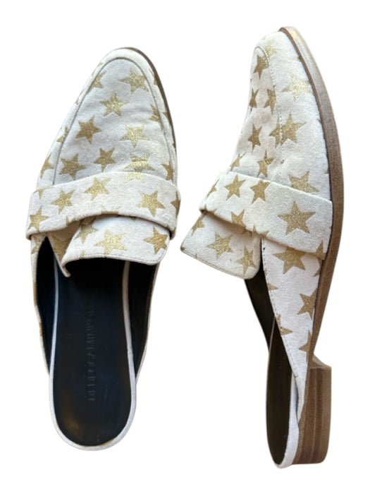 REBECCAMINKOFF Shoe Size 9 Cream & Gold Suede Stars Pointed Almond Toe Loafers Cream & Gold / 9