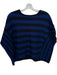 Free People Size SP Black & Navy Acrylic Blend Stripes Sleeveless Wide cut Top Black & Navy / SP
