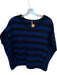 Free People Size SP Black & Navy Acrylic Blend Stripes Sleeveless Wide cut Top Black & Navy / SP