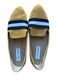 Steve Madden Shoe Size 8.5 Tan & Navy Blue Suede Leather Upper Stripe Flats Tan & Navy Blue / 8.5