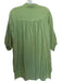 YFB Size S Sage green Linen & Rayon Collar Button Up Pockets Half Sleeve Dress Sage green / S