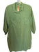 YFB Size S Sage green Linen & Rayon Collar Button Up Pockets Half Sleeve Dress Sage green / S