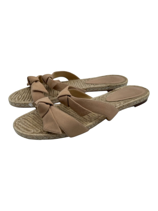 Alexandre Birman Shoe Size 36.5 Blush Beige Leather open toe Slide Espadrille Blush Beige / 36.5