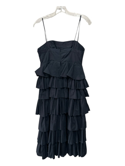 Ulla Johnson Size 2 Black Cotton Sleeveless Tiered Ruffle Midi Dress Black / 2