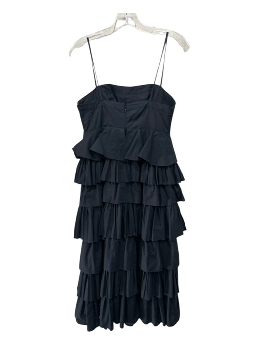 Ulla Johnson Size 2 Black Cotton Sleeveless Tiered Ruffle Midi Dress Black / 2