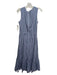 Shoshanna Size 0 Blue & White Cotton Gingham Tie Front Sleeveless Midi Dress Blue & White / 0