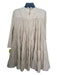 Merlette Size XS Beige Cotton Round Neck Shift Dress Tiered Long Sleeve Dress Beige / XS