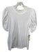 A.L.C. Size S White Cotton Round Neck Short Puff Sleeve Top White / S