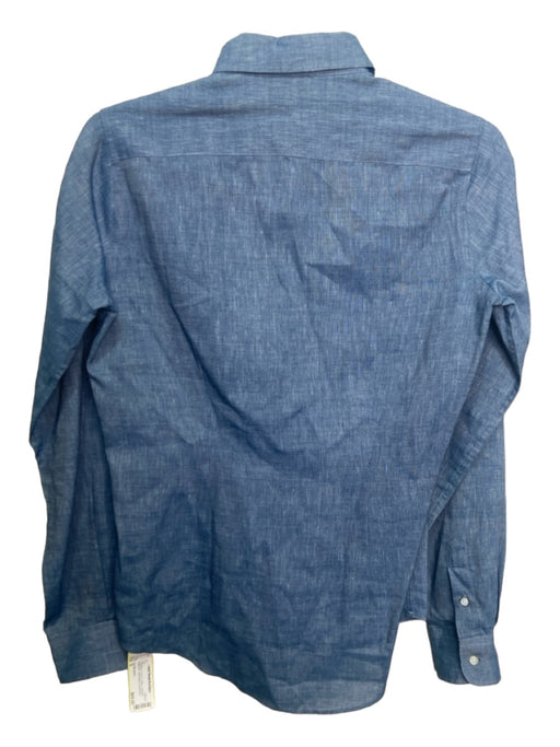 Ann Mashburn Size S Chambray Linen & Cotton Collared Button Up Long Sleeve Top Chambray / S