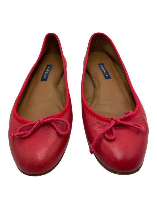 Margaux Shoe Size 36.5 Red Leather round toe Closed Heel Bow Detail Flats Red / 36.5