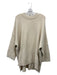 Free People Size L Cream Nylon & Viscose Crew Neck Ribbed Side Slit Sweater Cream / L