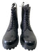 ecco Shoe Size 41 Black Leather Back Zip lace up Combat Booties Black / 41