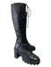 Gianni Bini Shoe Size 9 Black Leather Laces Knee High Inner Side Zip Boots Black / 9